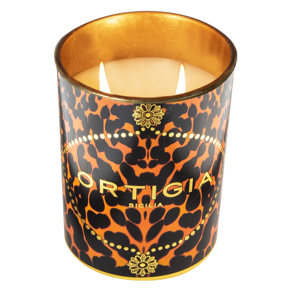 Ortigia Sicilia Ambra Nera Decorated Candle Medium 380g