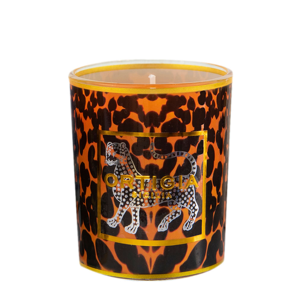 Ortigia Sicilia Ambra Nera Decorated Candle Small  150g