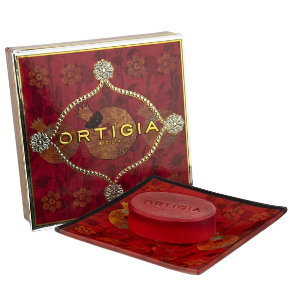 Ortigia Sicilia Melograno Soap & Glass Plate